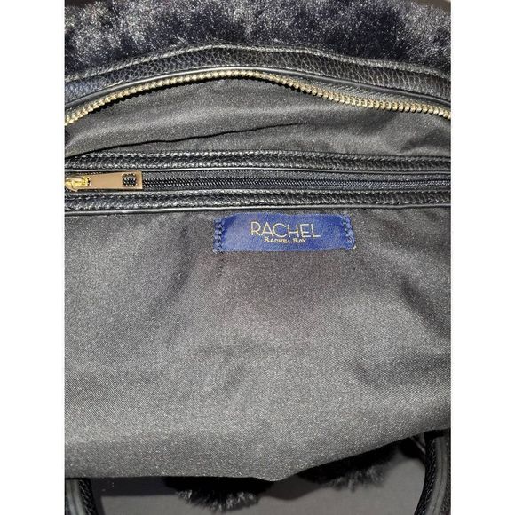 Rachel Roy Black Faux Fur Bag and Earmuffs with Removable Card Case and Strap - Picture 11 of 13